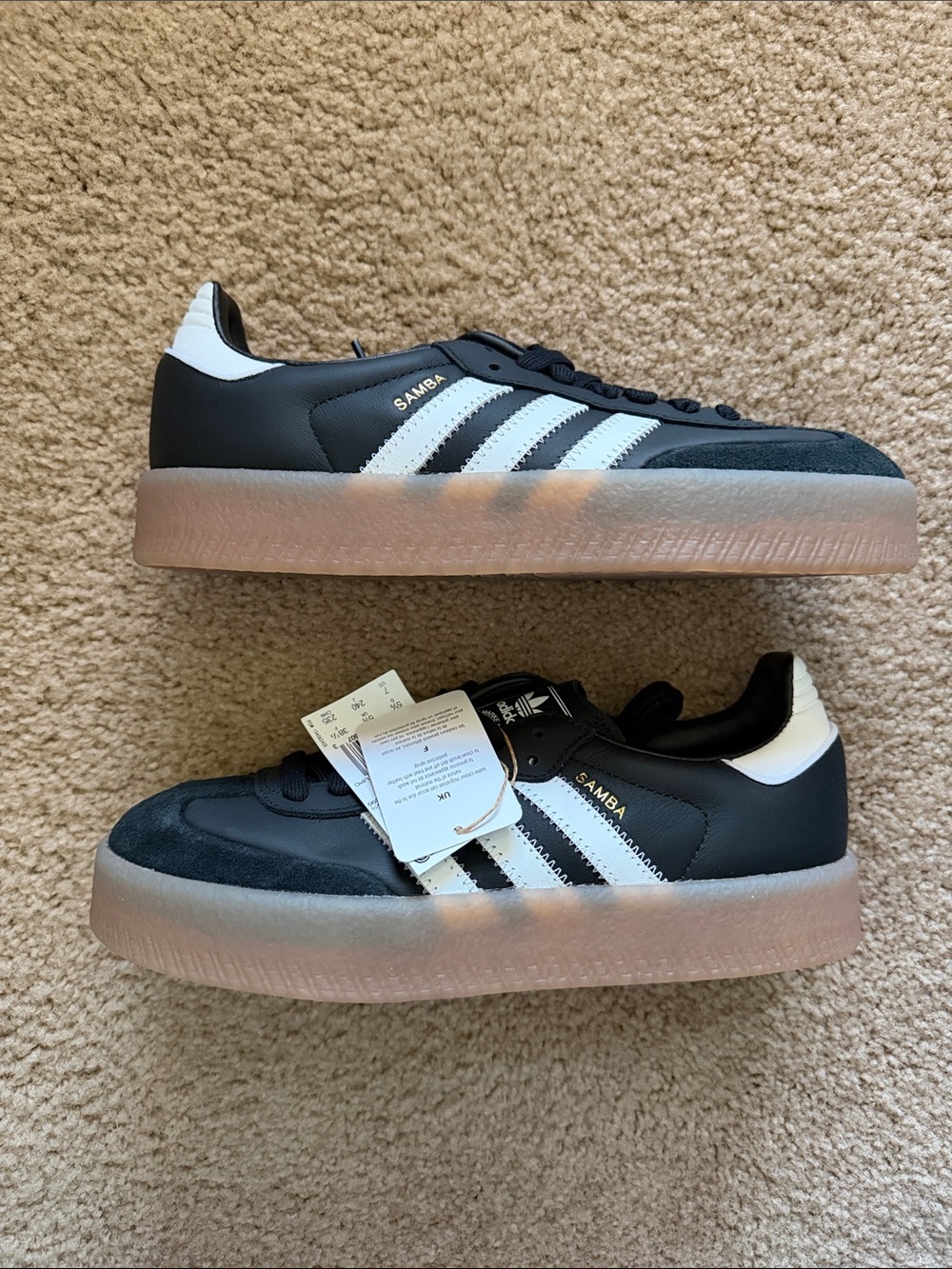 adidas Sambae Black & White Retro Low-Top Sneakers - Picture 2 of 5